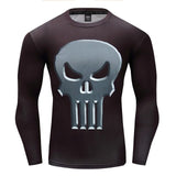 New Marvel 2018 Punisher Superhero Superman/Batman Men Long Sleeve T Shirt G ym Compression Tights Tops Fitness T-shirt