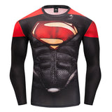 New Marvel 2018 Punisher Superhero Superman/Batman Men Long Sleeve T Shirt G ym Compression Tights Tops Fitness T-shirt