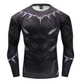 New Marvel 2018 Punisher Superhero Superman/Batman Men Long Sleeve T Shirt G ym Compression Tights Tops Fitness T-shirt