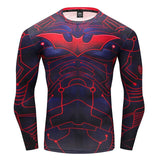 New Marvel 2018 Punisher Superhero Superman/Batman Men Long Sleeve T Shirt G ym Compression Tights Tops Fitness T-shirt