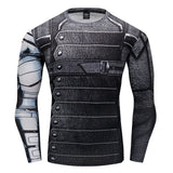 New Marvel 2018 Punisher Superhero Superman/Batman Men Long Sleeve T Shirt G ym Compression Tights Tops Fitness T-shirt