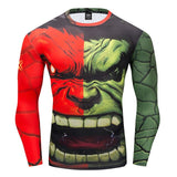 New Marvel 2018 Punisher Superhero Superman/Batman Men Long Sleeve T Shirt G ym Compression Tights Tops Fitness T-shirt