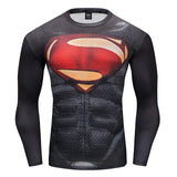 New Marvel 2018 Punisher Superhero Superman/Batman Men Long Sleeve T Shirt G ym Compression Tights Tops Fitness T-shirt