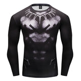 New Marvel 2018 Punisher Superhero Superman/Batman Men Long Sleeve T Shirt G ym Compression Tights Tops Fitness T-shirt