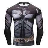 New Marvel 2018 Punisher Superhero Superman/Batman Men Long Sleeve T Shirt G ym Compression Tights Tops Fitness T-shirt