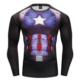 New Marvel 2018 Punisher Superhero Superman/Batman Men Long Sleeve T Shirt G ym Compression Tights Tops Fitness T-shirt