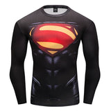 New Marvel 2018 Punisher Superhero Superman/Batman Men Long Sleeve T Shirt G ym Compression Tights Tops Fitness T-shirt