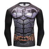 New Marvel 2018 Punisher Superhero Superman/Batman Men Long Sleeve T Shirt G ym Compression Tights Tops Fitness T-shirt