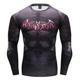 New Marvel 2018 Punisher Superhero Superman/Batman Men Long Sleeve T Shirt G ym Compression Tights Tops Fitness T-shirt