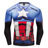 New Marvel 2018 Punisher Superhero Superman/Batman Men Long Sleeve T Shirt G ym Compression Tights Tops Fitness T-shirt