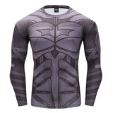New Marvel 2018 Punisher Superhero Superman/Batman Men Long Sleeve T Shirt G ym Compression Tights Tops Fitness T-shirt