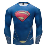 New Marvel 2018 Punisher Superhero Superman/Batman Men Long Sleeve T Shirt G ym Compression Tights Tops Fitness T-shirt