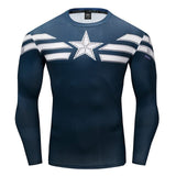 New Marvel 2018 Punisher Superhero Superman/Batman Men Long Sleeve T Shirt G ym Compression Tights Tops Fitness T-shirt