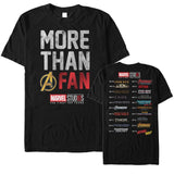 Marvel 10th Anniversary More Than a Fan Graphic T-SHIRT Size S - 5XL Sleeve T Shirt Summer Men Tee Tops Clothing