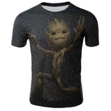Marvel Movie T-shirt Cute Style O-neck High Quality Short Sleeves T-shirt Galaxy Groot Streetwear Fashion Plus size S-4xl