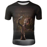 Marvel Movie T-shirt Cute Style O-neck High Quality Short Sleeves T-shirt Galaxy Groot Streetwear Fashion Plus size S-4xl
