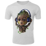 Marvel Movie T-shirt Cute Style O-neck High Quality Short Sleeves T-shirt Galaxy Groot Streetwear Fashion Plus size S-4xl