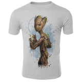 Marvel Movie T-shirt Cute Style O-neck High Quality Short Sleeves T-shirt Galaxy Groot Streetwear Fashion Plus size S-4xl