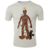 Marvel Movie T-shirt Cute Style O-neck High Quality Short Sleeves T-shirt Galaxy Groot Streetwear Fashion Plus size S-4xl