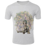 Marvel Movie T-shirt Cute Style O-neck High Quality Short Sleeves T-shirt Galaxy Groot Streetwear Fashion Plus size S-4xl