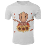 Marvel Movie T-shirt Cute Style O-neck High Quality Short Sleeves T-shirt Galaxy Groot Streetwear Fashion Plus size S-4xl