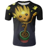 Marvel Movie T-shirt Cute Style O-neck High Quality Short Sleeves T-shirt Galaxy Groot Streetwear Fashion Plus size S-4xl