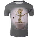 Marvel Movie T-shirt Cute Style O-neck High Quality Short Sleeves T-shirt Galaxy Groot Streetwear Fashion Plus size S-4xl