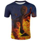 Marvel Movie T-shirt Cute Style O-neck High Quality Short Sleeves T-shirt Galaxy Groot Streetwear Fashion Plus size S-4xl