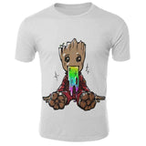 Marvel Movie T-shirt Cute Style O-neck High Quality Short Sleeves T-shirt Galaxy Groot Streetwear Fashion Plus size S-4xl