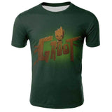 Marvel Movie T-shirt Cute Style O-neck High Quality Short Sleeves T-shirt Galaxy Groot Streetwear Fashion Plus size S-4xl