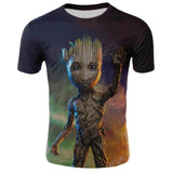 Marvel Movie T-shirt Cute Style O-neck High Quality Short Sleeves T-shirt Galaxy Groot Streetwear Fashion Plus size S-4xl