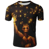 Marvel Movie T-shirt Cute Style O-neck High Quality Short Sleeves T-shirt Galaxy Groot Streetwear Fashion Plus size S-4xl