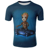 Marvel Movie T-shirt Cute Style O-neck High Quality Short Sleeves T-shirt Galaxy Groot Streetwear Fashion Plus size S-4xl