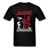 Daredevil And Punisher T Shirt Captain America Marvel Endgame T Shirts Super Heroes Cool Fashion T-Shirt Amazing Film Tshirt Men