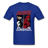Daredevil And Punisher T Shirt Captain America Marvel Endgame T Shirts Super Heroes Cool Fashion T-Shirt Amazing Film Tshirt Men