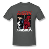 Daredevil And Punisher T Shirt Captain America Marvel Endgame T Shirts Super Heroes Cool Fashion T-Shirt Amazing Film Tshirt Men