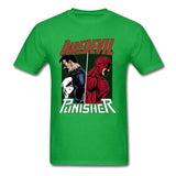 Daredevil And Punisher T Shirt Captain America Marvel Endgame T Shirts Super Heroes Cool Fashion T-Shirt Amazing Film Tshirt Men