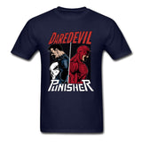 Daredevil And Punisher T Shirt Captain America Marvel Endgame T Shirts Super Heroes Cool Fashion T-Shirt Amazing Film Tshirt Men