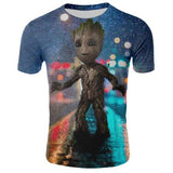 2019 Guardians of the Galaxy Groot unny tee cute t shirts homme men 100% cotton cool tshirt summer Marvel t-shirt Tops