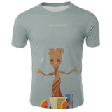 2019 Guardians of the Galaxy Groot unny tee cute t shirts homme men 100% cotton cool tshirt summer Marvel t-shirt Tops