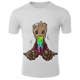 2019 Guardians of the Galaxy Groot unny tee cute t shirts homme men 100% cotton cool tshirt summer Marvel t-shirt Tops