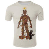 2019 Guardians of the Galaxy Groot unny tee cute t shirts homme men 100% cotton cool tshirt summer Marvel t-shirt Tops
