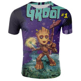 2019 Guardians of the Galaxy Groot unny tee cute t shirts homme men 100% cotton cool tshirt summer Marvel t-shirt Tops