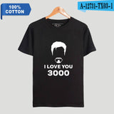 Father Day Gift Dad I Love You 3000 Tshirt 100% Cotton Awesome T-Shirts Avengers Super Hero Marvel Tees Short Sleeve Tops 4XL