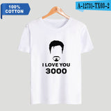 Father Day Gift Dad I Love You 3000 Tshirt 100% Cotton Awesome T-Shirts Avengers Super Hero Marvel Tees Short Sleeve Tops 4XL