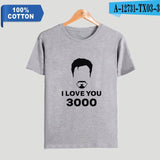 Father Day Gift Dad I Love You 3000 Tshirt 100% Cotton Awesome T-Shirts Avengers Super Hero Marvel Tees Short Sleeve Tops 4XL