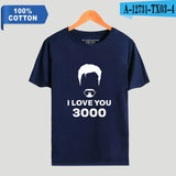 Father Day Gift Dad I Love You 3000 Tshirt 100% Cotton Awesome T-Shirts Avengers Super Hero Marvel Tees Short Sleeve Tops 4XL