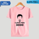 Father Day Gift Dad I Love You 3000 Tshirt 100% Cotton Awesome T-Shirts Avengers Super Hero Marvel Tees Short Sleeve Tops 4XL