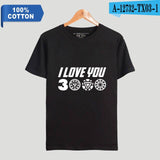 Father Day Gift Dad I Love You 3000 Tshirt 100% Cotton Awesome T-Shirts Avengers Super Hero Marvel Tees Short Sleeve Tops 4XL