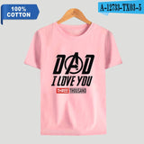Father Day Gift Dad I Love You 3000 Tshirt 100% Cotton Awesome T-Shirts Avengers Super Hero Marvel Tees Short Sleeve Tops 4XL